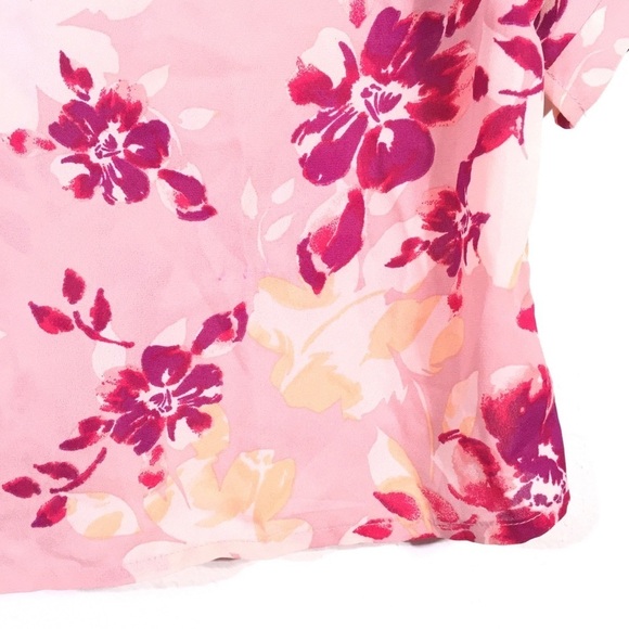 Halogen Women's Pink 3/4 Sleeve Floral Top - 10 - Picture 8 of 8